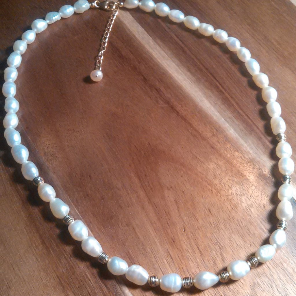 Pink Freshwater Pearl Golden Shoreline Gold Vermeil Sterling Silver Necklace
